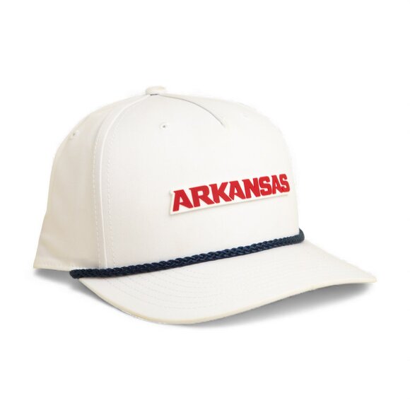 Arkansas Razorbacks ARKANSAS Red 3D Five Panel Classic Rope Hat- White/ Navy - Picture 1 of 3